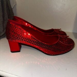 Red Dorothy kitten heels